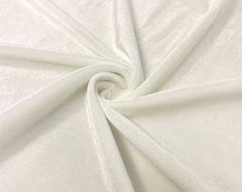 Mia Fabrics Ivory Stretch Velvet Fabric 60'' Wide, Sewing, Apparel, Costume, Craft {Choose quantity}