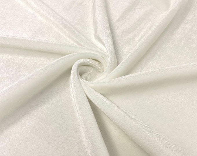 Mia Fabrics Ivory Stretch Velvet Fabric 60'' Wide, Sewing, Apparel, Costume, Craft {Choose quantity}
