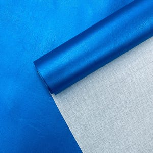 Metallic Blue Marine Vinyl Fabric Sold By The Yard, Faux Leather Pleather Upholstery-Auto-Boat 54&quot; Width Waterproof PVC Anti-UV Commercial