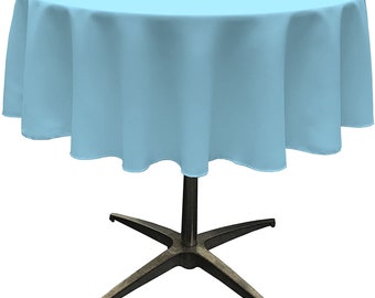 Mia's Fabrics Inc, Light Turquoise Tablecloth Polyester Poplin Tablecloth Inch Round Banquet Cloth, Wrinkle Resist Quality (Pick a Size)