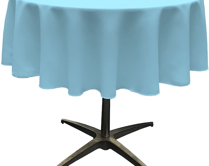 Mia's Fabrics Inc, Light Turquoise Tablecloth Polyester Poplin Tablecloth Inch Round Banquet Cloth, Wrinkle Resist Quality (Pick a Size)