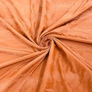 Copper Matte Snake Skin Print on stretch Fabric By The Yard, Snake Design Spandex Apparel Legging Costume 60" Snake Print Fabric