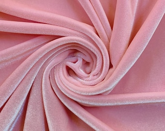 Light Pink Stretch Velvet Fabric: 60" Wide, Apparel, Costume Mia Fabrics