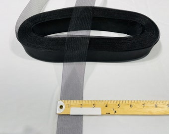 2 Inch Black Crinoline Horsehair Braid Trim-Wedding-Bridal-Decorations-Crafts-Sold By The Yard (Pick a Size )