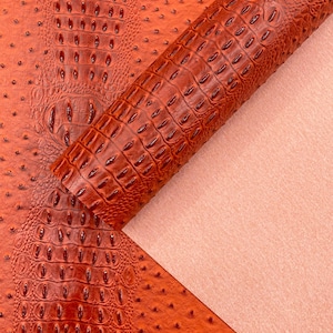 Orange Embossed Ostrich Gator Vinyl Fabric: Upholstery, Purses, Shoes