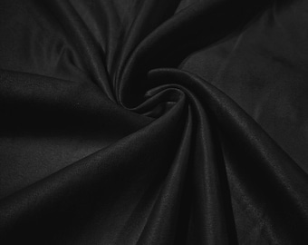 58" Faux Micro Suede Fabric - Black - Polyester Micro Suede Fabric for Upholstery / Crafts / Costume Sold By The Yard