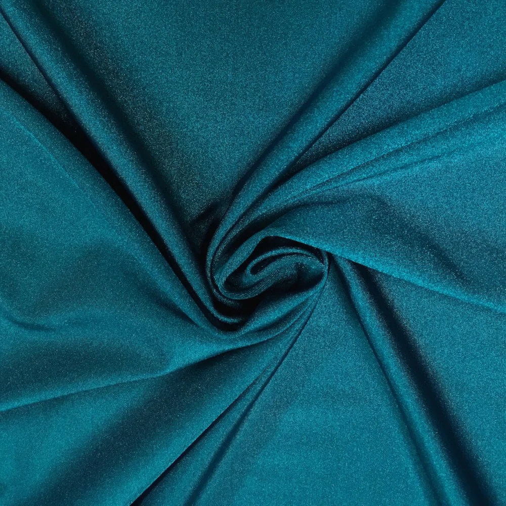 High End Green Teal Stretch Soft Sheen Charmeuse Satin Fabric 58 By The  Yard