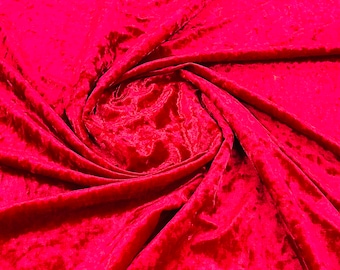Red Stretch Crushed Velvet Fabric: 58/60" Wide, Costume Apparel