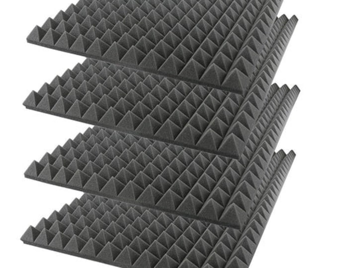 Acoustic Foam Panels 48" X 24" X 2" (4 Pack) Pyramid Wall Panels Panel Studio Soundproofing Foam Wall Panel
