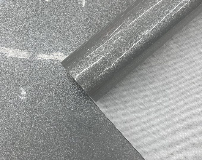 Dark Silver Sparkle Glitter Upholstery Vinyl Fabric - 54" Width Sold By The Yard, Sparkle Glitter Vinyl Upholstery