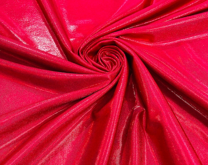 Red Mystique Nylon Spandex Iridescent Foggy Foil 4 Way Stretch 58/60”sold By The Yard