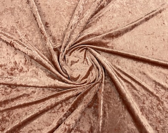 French Mauve Stretch Crushed Velvet Fabric: 58"/60" Wide, Sold By The Yard