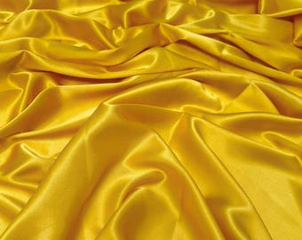 Yellow Stretch Imitation Silk Satin Charmeuse - 2 Way Slight Stretch- 58/60" - (Choose The Quantity)