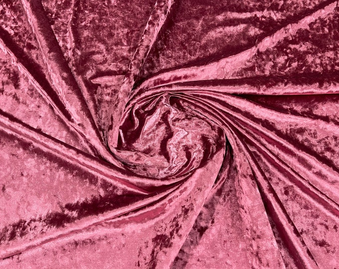Mauve Stretch Crushed Velvet Fabric Sold By The Yard - 58”/60'' Wide, Sewing, Apparel, Costume, Craft
