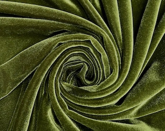 Olive Green Stretch Velvet Fabric #2 VT 60'' Wide, Sewing, Apparel, Costume, Craft Mia fabrics