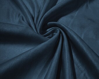 Coppen Blue Faux Micro Suede Fabric: 58" Wide Polyester Upholstery - By The Yard