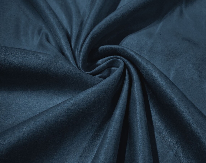 58" Faux Micro Suede Fabric - Coppen Blue - Polyester Micro Suede Fabric for Upholstery / Crafts / Costume Sold By The Yard