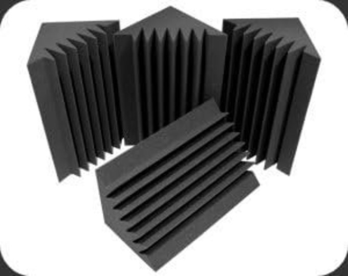 Corner Bass Trap/Absorber - 12" x 12" x 24" Acoustic Sound Foam Kit - SoundProofing and Deadening - Made in the USA!