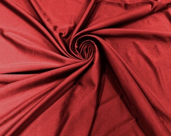 Apple Red Shiny Nylon Spandex Fabric: 4-Way Stretch Milliskin, 58" Wide