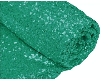 Green Sequin Fabric: Mini Glitz Polyester, By The Yard