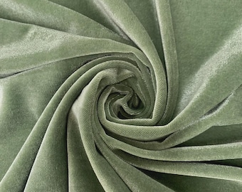 Sage Green Stretch Velvet Fabric 60'' Wide, Sewing, Apparel, Costume, Craft Mia Fabrics