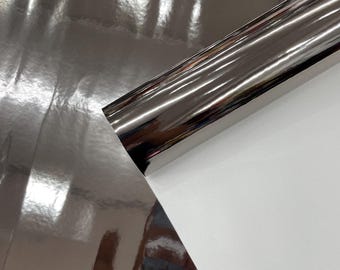 Tkanina winylowa odblaskowa w kolorze chromu: materiał tapicerski o szerokości 54 cali