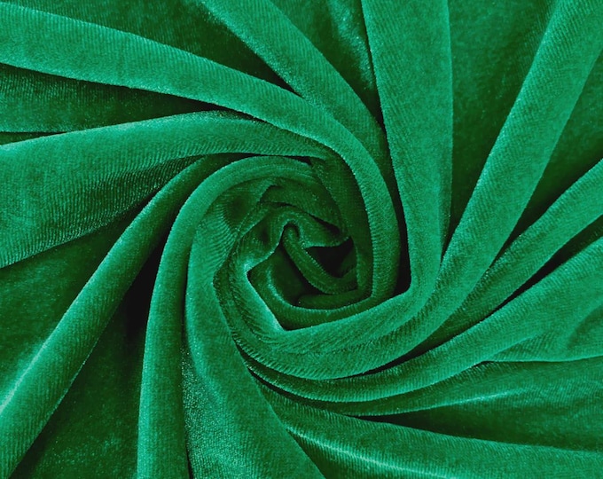 Green Stretch Velvet Fabric: 60" Wide, Apparel, Costume Mia Fabrics