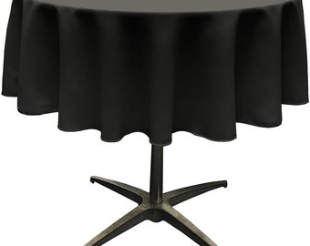 Mia's Fabrics Inc, Black Tablecloth Polyester Poplin Tablecloth Inch Round Banquet Cloth, Wrinkle Resist Quality (Pick a Size)
