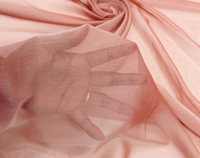 Blush Rose Polyester Two-Tone Chiffon Fabric by the Yard, Bridal Chiffon Fabric, Two-Tone Chiffon Fabric | Chiffon Two Tone Sheer Fabric