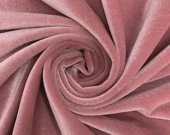 Dusty Rose Stretch Velvet Fabric: 60" Wide, Apparel, Costume Mia Fabrics
