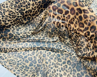 Exotic Leopard Design Print on Power Mesh Fabric 60" Wide, 4 Way Stretch Sold By The Yard (Free Shipping)