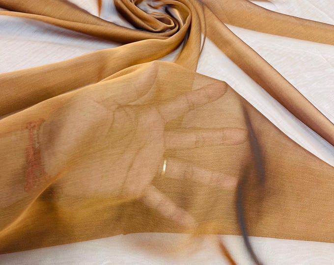 Copper Polyester Two-Tone Chiffon Fabric by the Yard, Bridal Chiffon Fabric, Two-Tone Chiffon Fabric | Chiffon Two Tone Sheer Fabric
