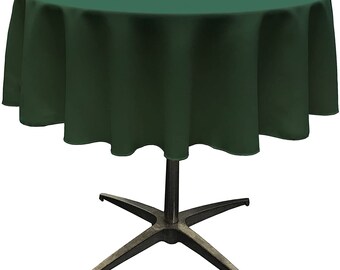 Mia's Fabrics Inc, Hunter Green Tablecloth Polyester Poplin Tablecloth Inch Round Banquet Cloth, Wrinkle Resist Quality (Pick a Size)