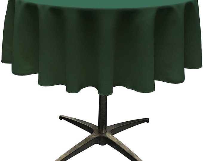 Mia's Fabrics Inc, Hunter Green Tablecloth Polyester Poplin Tablecloth Inch Round Banquet Cloth, Wrinkle Resist Quality (Pick a Size)
