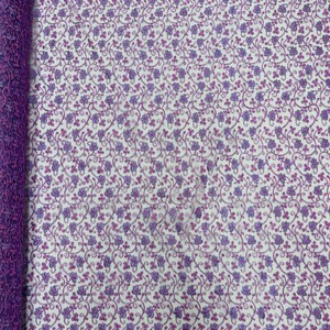 Metallic Lilac Corded Lace Fabric by the yard - Flower Design Embroidered on Mesh Lace Fabric Floral, (Pick a Size)