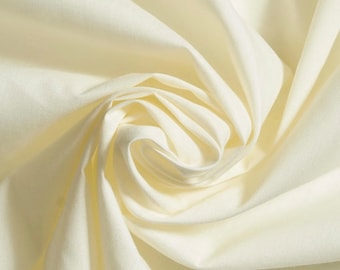 IVORY 60" Poly Cotton Broadcloth, Fabric by the Yard
