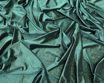 Hunter Green Glitter Velvet | Stretch Velvet Fabric: 60'' Wide, Apparel Costume Sewing