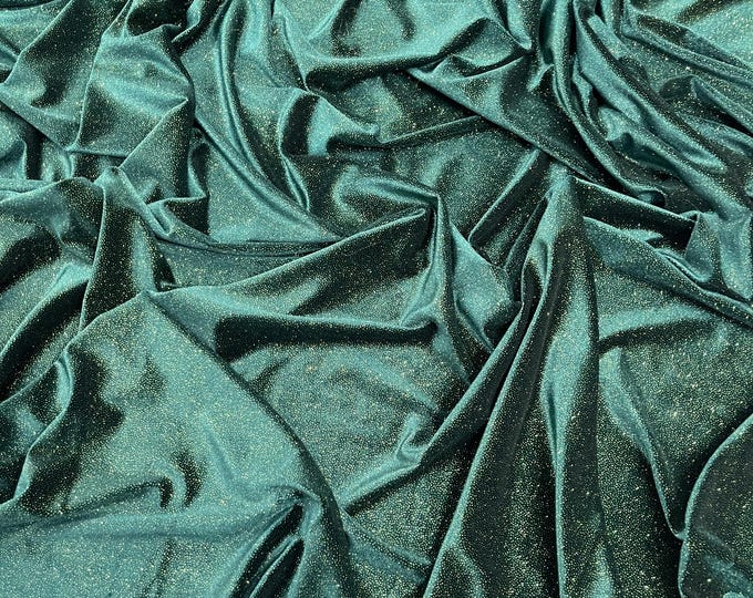 Hunter Green Glitter Velvet | Stretch Velvet Fabric: 60'' Wide, Apparel Costume Sewing