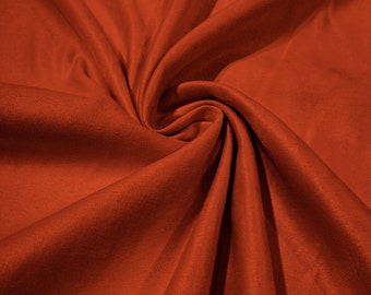 Dark Orange Faux Micro Suede Fabric: 58" Wide Polyester Upholstery - Sold By The Yard
