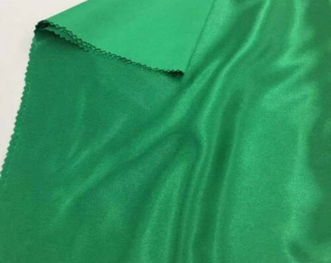 Green Stretch Imitation Silk Satin Charmeuse - 2 Way Slight Stretch- 58/60" - (Choose The Quantity)