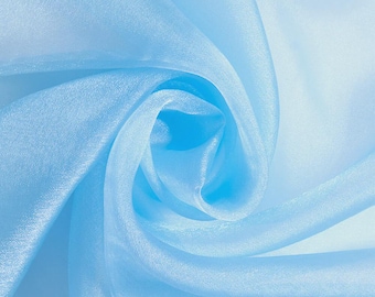 Baby Blue Sparkle Crystal Organza Fabric - 60" Wide - By The Yard