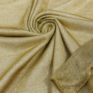 Gold Chain Fabric by the yard 58/60&quot; Wide Stretch Faux Metallic Chainmail Faux Chain Fabric