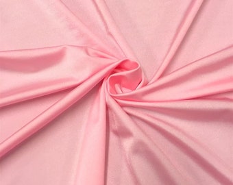 Pink Shiny Milliskin Nylon Spandex Fabric 4 Way Stretch Prom-Gown-Dress, 58" Wide Sold by The Yard (Pick a Size)