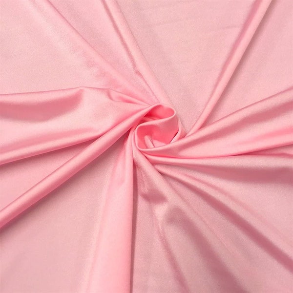 Pink Shiny Milliskin Nylon Spandex Fabric 4 Way Stretch Prom-Gown-Dress, 58" Wide Sold by The Yard (Pick a Size)