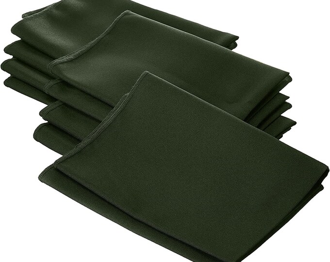 Olive Polyester Poly Poplin Napkin 18 by 18-Inch, Napkins Ideal for Parties, Weddings and Dinners