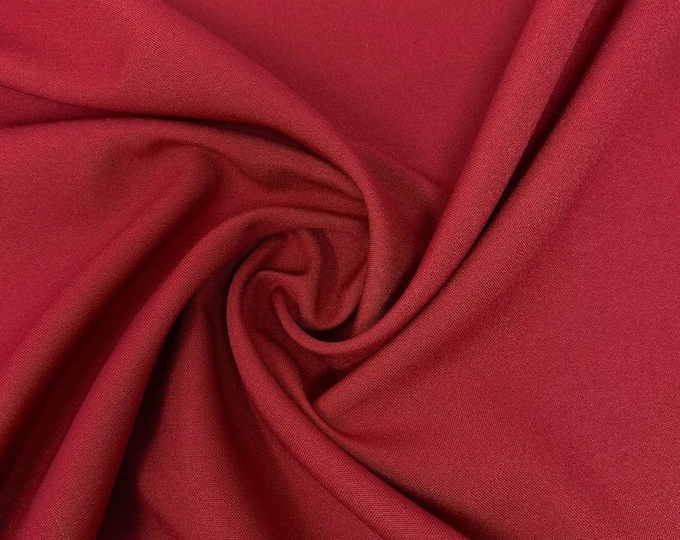 Burgundy Poly Poplin Fabric Polyester Solid 60'' By The Yard Table Covers Decoration Apparel ( Choose The Size )