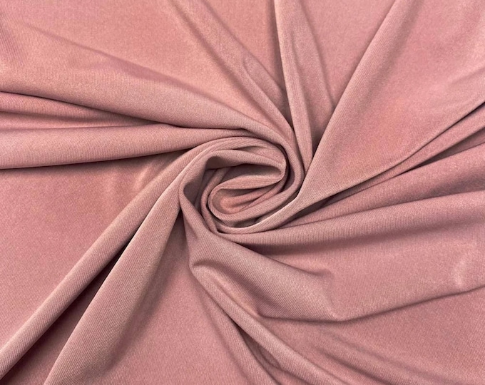Mia's Fabrics Inc, 58/59" ITY Fabric - Dusty Rose - 2 Way Stretch Spandex Polyester Knit Jersey Fabric Sold By The Yard