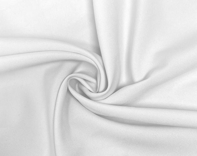 White Poly Poplin Fabric Polyester Solid 60'' By The Yard Table Covers Decoration Apparel ( Choose The Size )