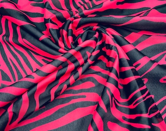 Tiger Spotted Printed Power Mesh Fabric | Tiger Design | 60" Wide 4 Way Stretch | Print Exotic Tiger | by the yard