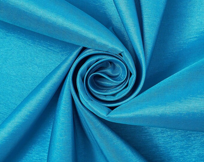 Turquoise Taffeta Stretch Fabric 2-Way Stretch, Spandex Polyester 58" Wide Sold by The Yard